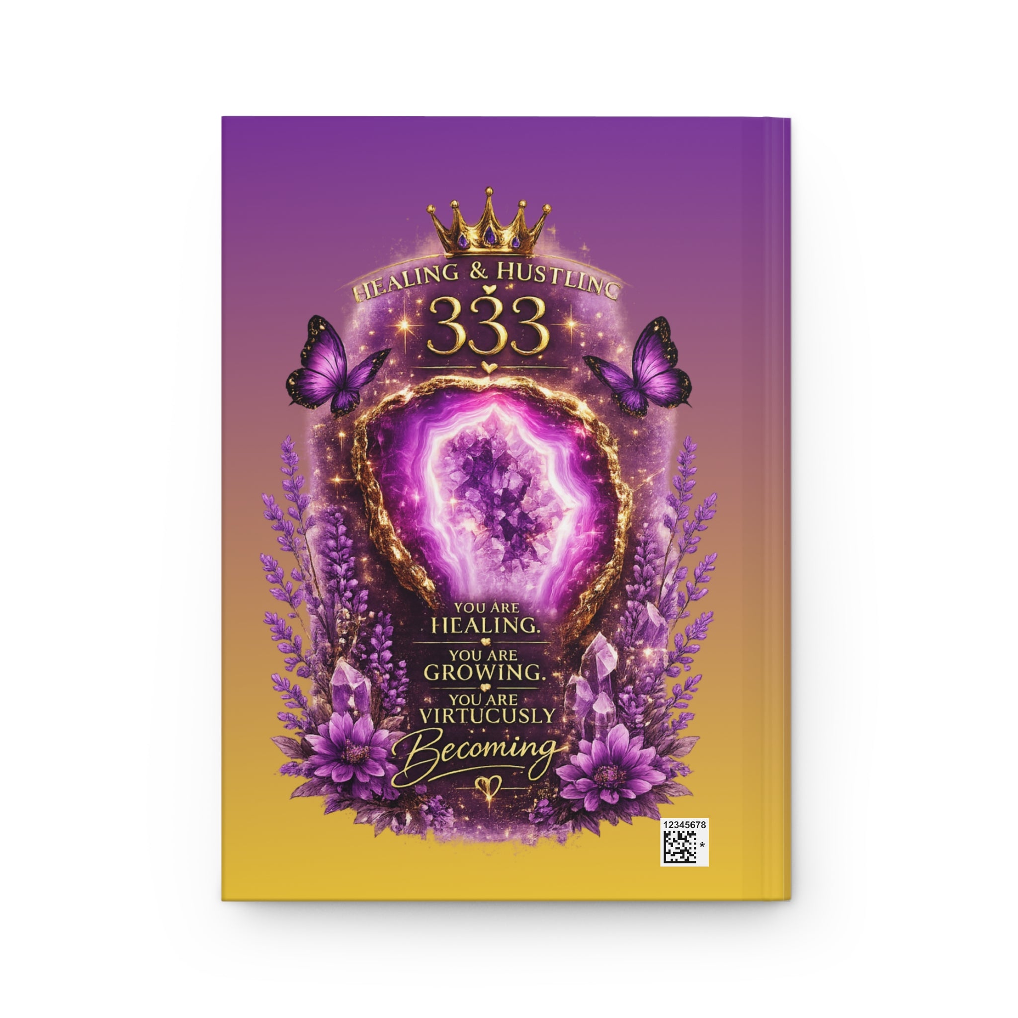 Purple & Gold Ombre Hardcover Journal — 'Write Your Testimony' Inspirational Notebook