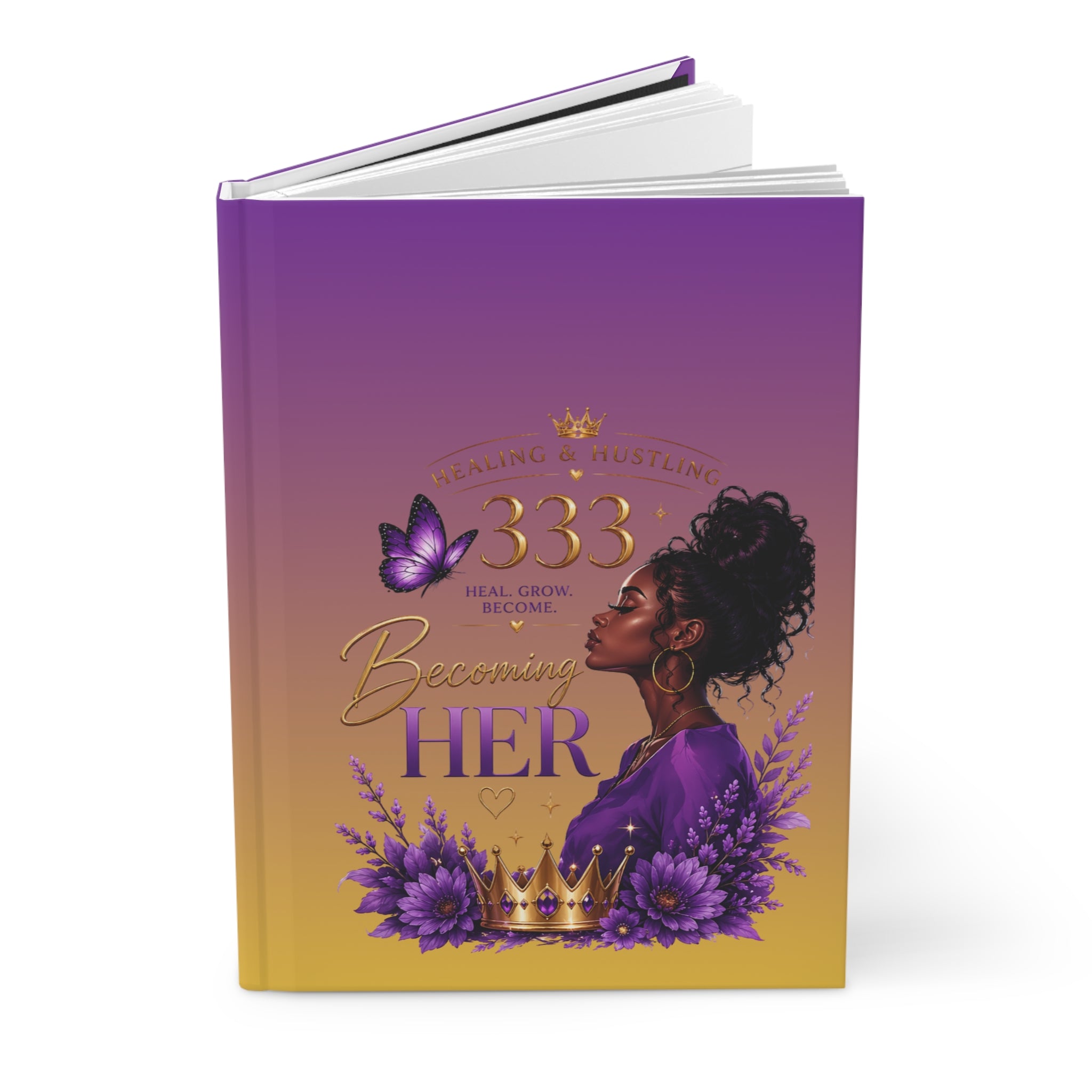 Purple & Gold Ombre Hardcover P.31 — 'Write Your Testimony' Inspirational Notebook