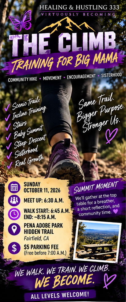 The Climb Training for Big Mama community hike promotional graphic